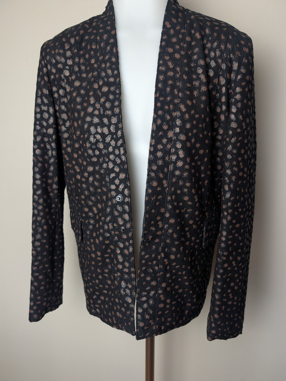 Giorgio Brato Women's Leather Jacket Size IT 40 Pockets Snap Closure New